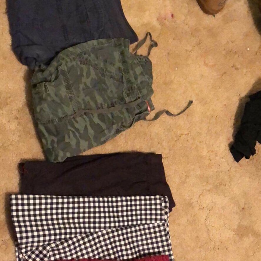 Pants, shirts, skirts, sweatshirts, shorts